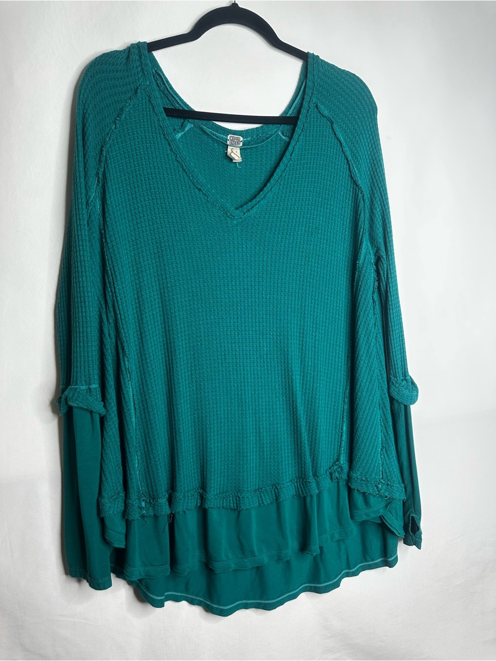 We The Free Teal Layered V-Neck Tunic Top